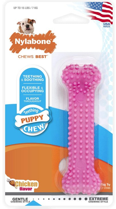 Nylabone Puppy Chew Dental Bone Pink