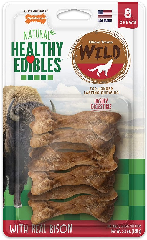 Nylabone Healthy Edibles Natural Wild Bison Chew Treats Small