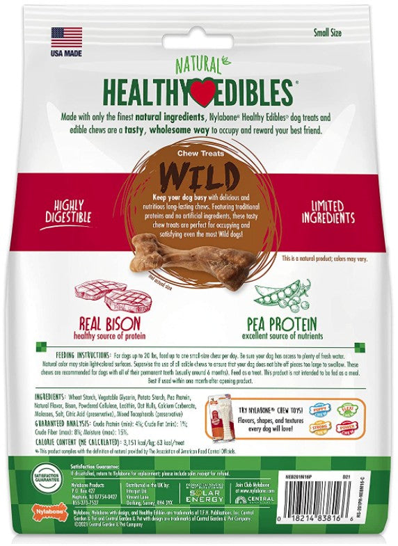 Nylabone Healthy Edibles Natural Wild Bison Chew Treats Small