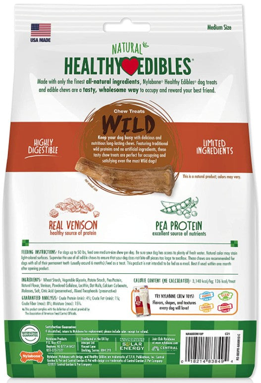 Nylabone Healthy Edibles Wild Antler Chews with Real Venison