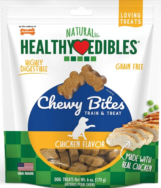 Nylabone Natural Healthy Edibles Chicken Chewy Bites Dog Treats