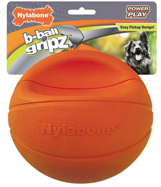 Nylabone Power Play B-Ball Grips Basketball Large 6.5" Dog Toy