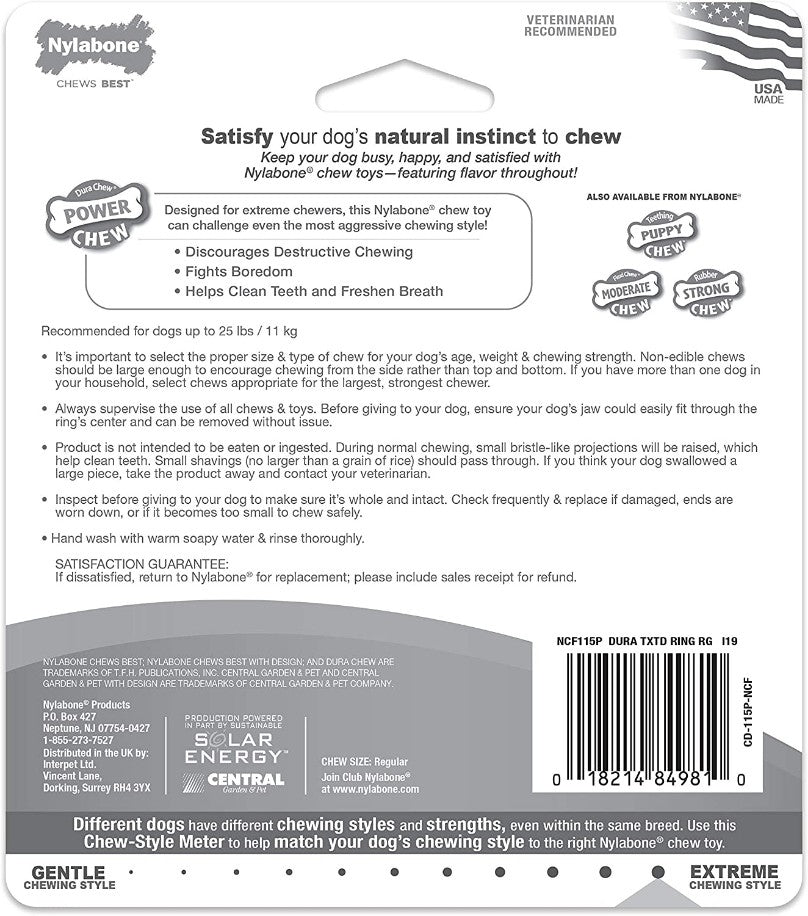 Nylabone Dura Chew Textured Ring Flavor Medley Small