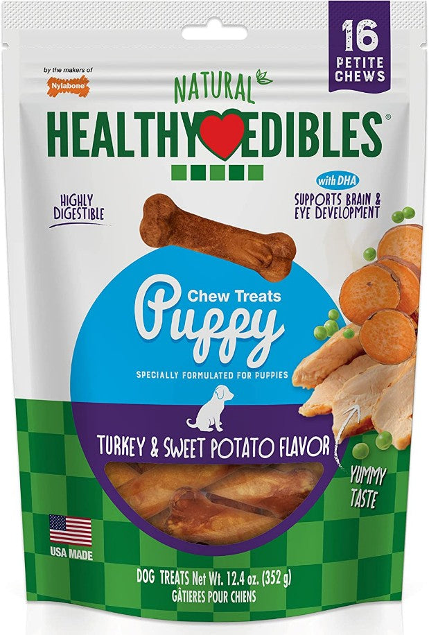 Nylabone Healthy Edibles Chews Turkey and Sweet Potato Flavor Petite