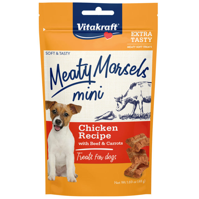 Vitakraft Meaty Morsels Mini Chicken Recipe with Beef and Carrots Dog Treat