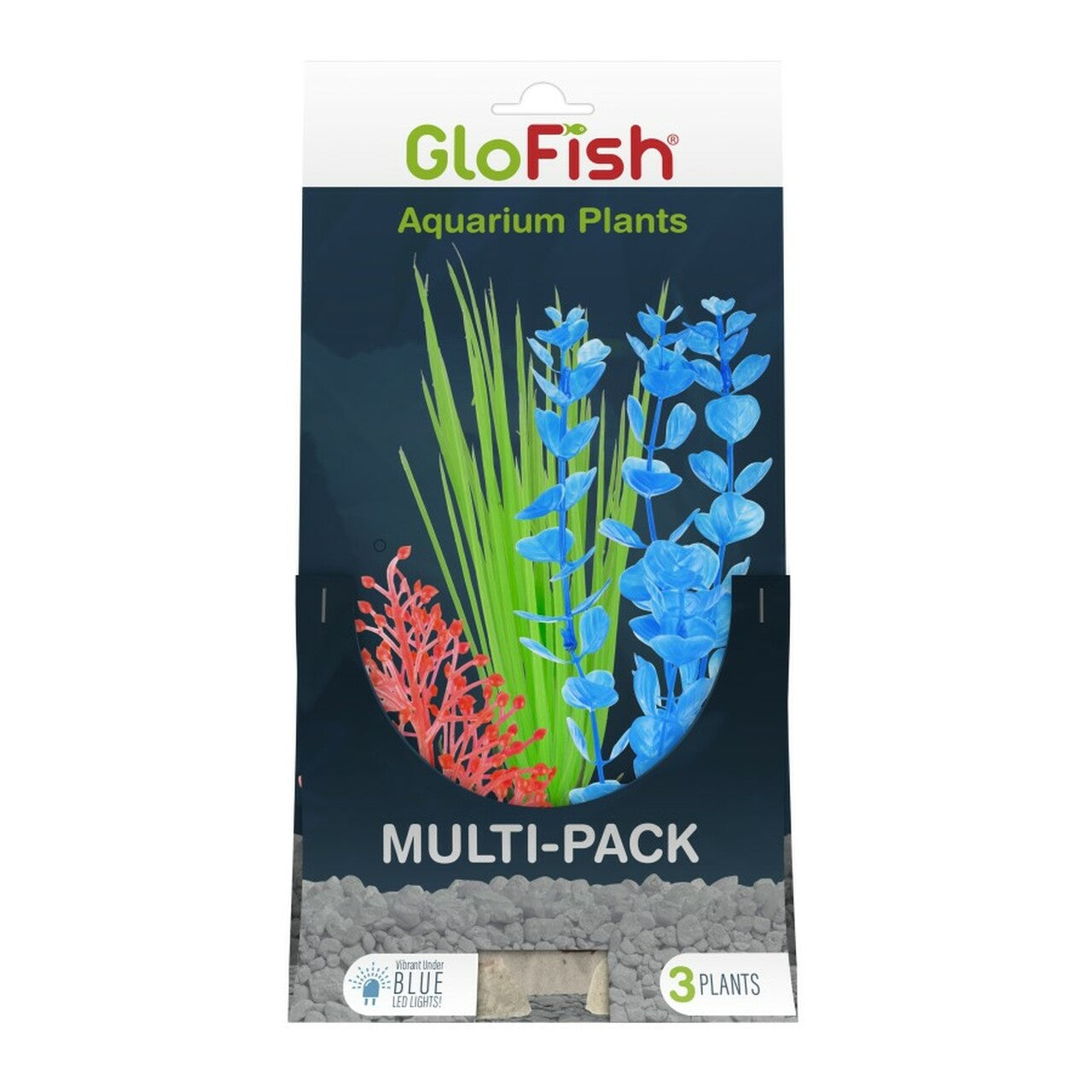 GloFish Aquarium Plant Multi-Pack Orange, Green, and Blue