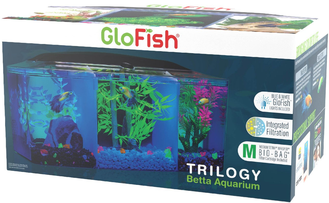 GloFish Trilogy Beta Aquarium Kit with Hood and LED Light