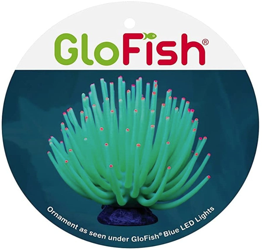 GloFish Anemone Aquarium Ornament Green