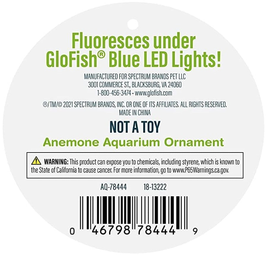 GloFish Anemone Aquarium Ornament Green