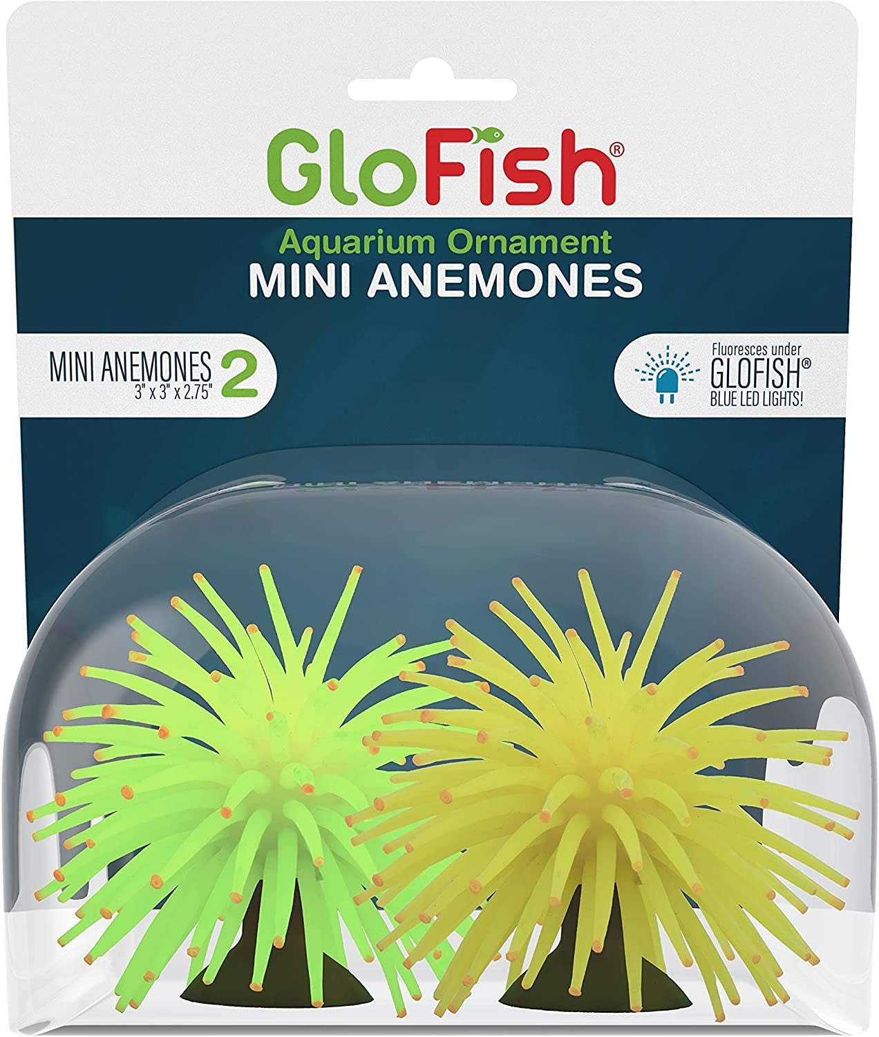 GloFish Anemone Aquarium Ornament Mini Multi-Pack