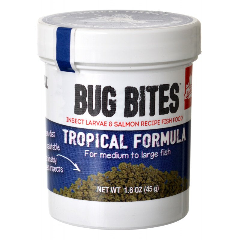 Fluval Bug Bites Tropical Formula Granules for Medium-Large Fish