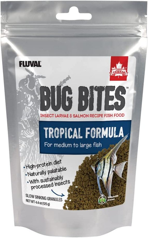 Fluval Bug Bites Tropical Formula Granules for Medium-Large Fish