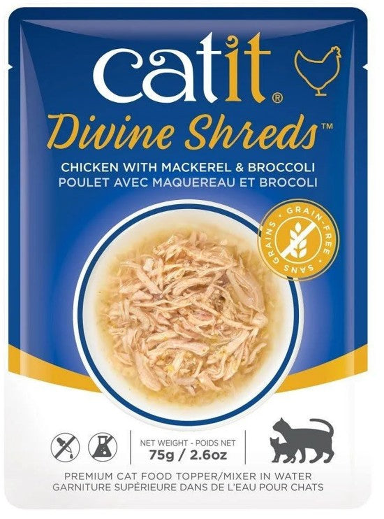 Catit Divine Shreds Chicken with Mackerel and Broccoli