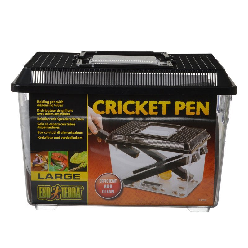 Exo Terra Cricket Pen Holds Crickets with Dispensing Tubes for Feeding Reptiles