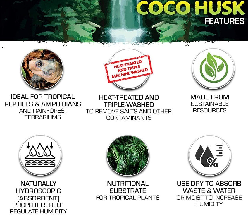 Exo Terra Coco Husk Coconut Fiber Bedding for Reptile Terrariums