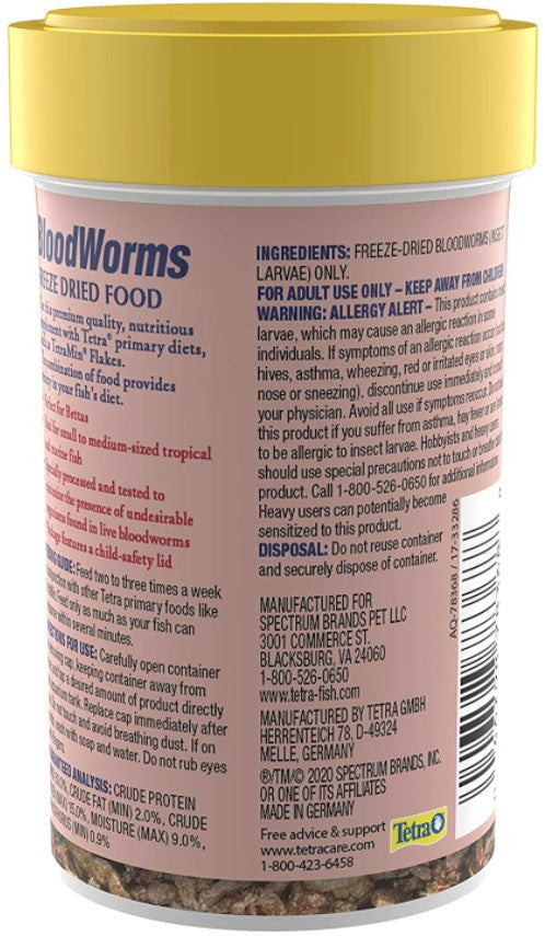 Tetra BloodWorms Freeze Dried Fish Food