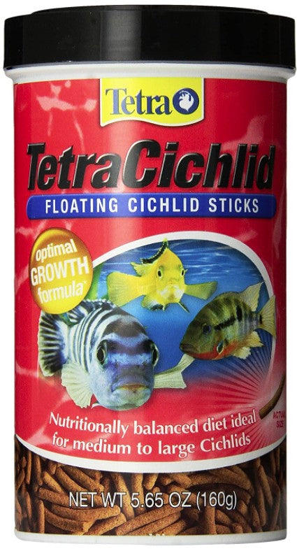 Tetra TetraCichlid Floating Cichlid Sticks Fish Food Optimal Growth Formula