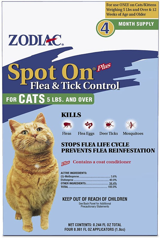 Zodiac Spot On Plus Flea and Tick Control for Cats and Kittens