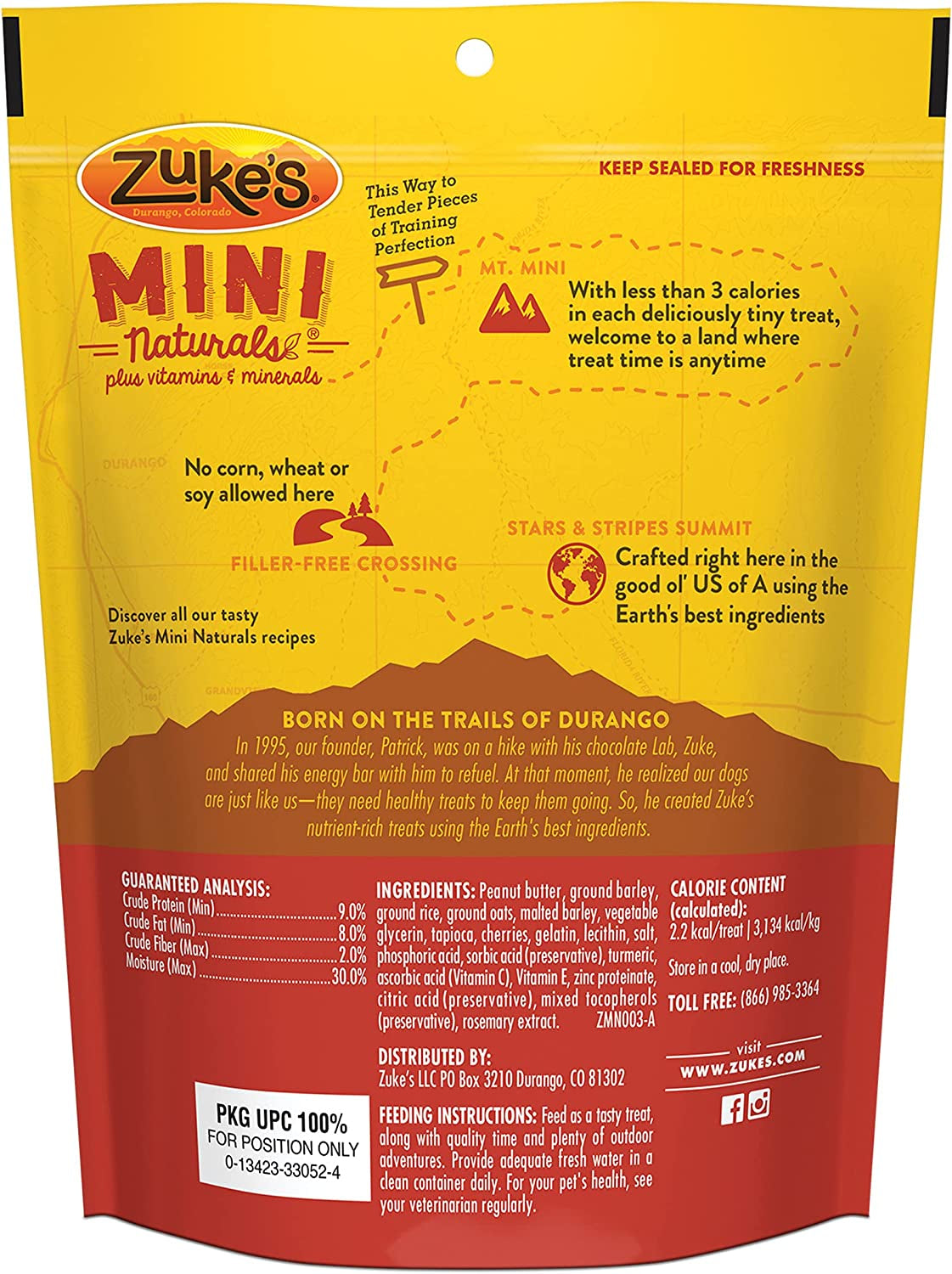 Zukes Mini Naturals Treats Peanut Butter and Oats