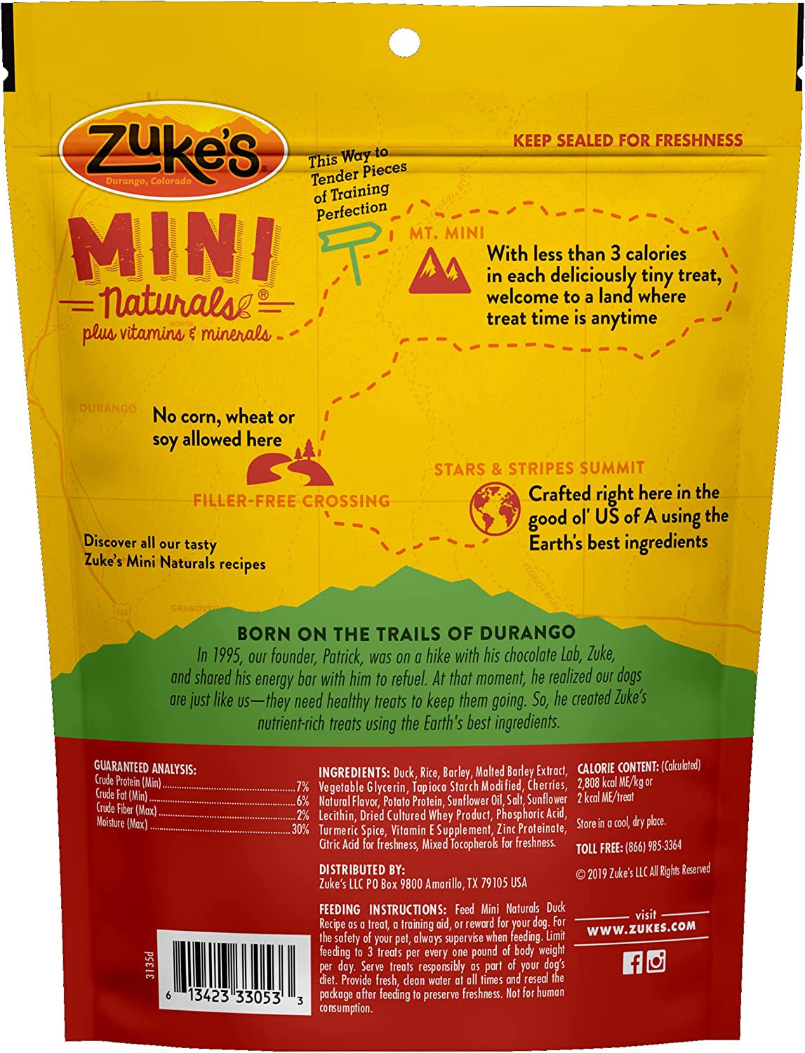 Zukes Mini Naturals Dog Treats Duck Recipe