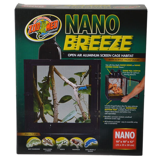 Zoo Med Nano Breeze Open Air Aluminum Screen Cage Habitat for Reptiles, and Insects