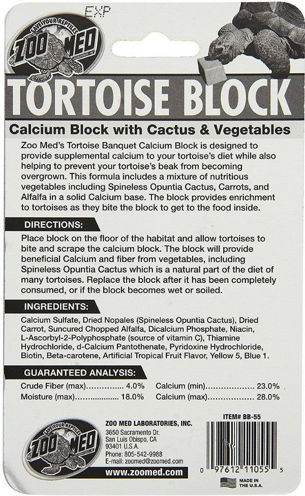 Zoo Med Tortoise Calcium Block with Cactus and Vegetables