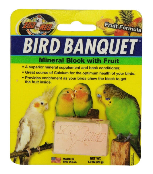 Zoo Med Bird Banquet Mineral Block with Fruit