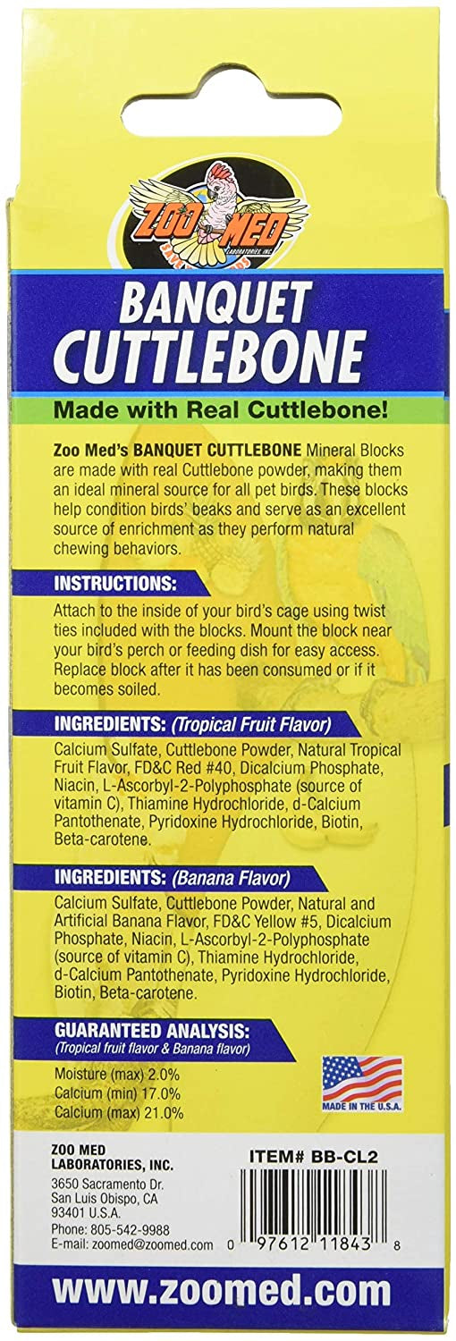 Zoo Med Banquet Cuttlebone Tropical Fruit and Banana Flavor