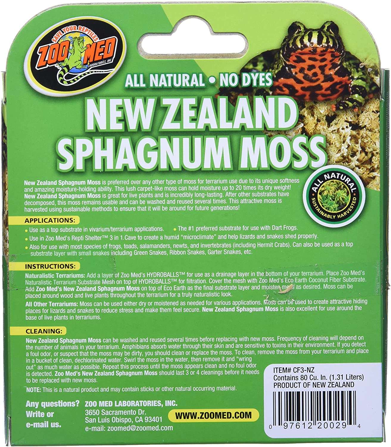 Zoo Med New Zealand Sphagnum Moss Decor