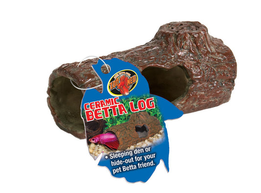 Zoo Med Ceramic Betta Log Sleeping Den or Hide Out