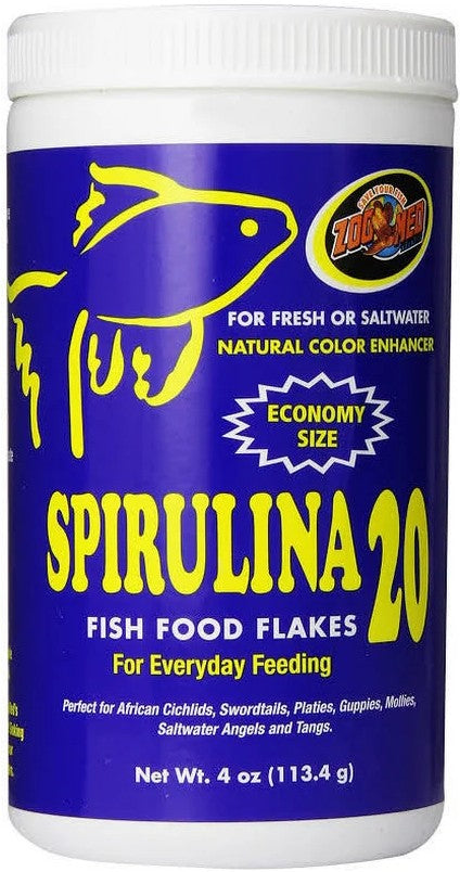 Zoo Med Spirulina 20 Fish Food Flakes