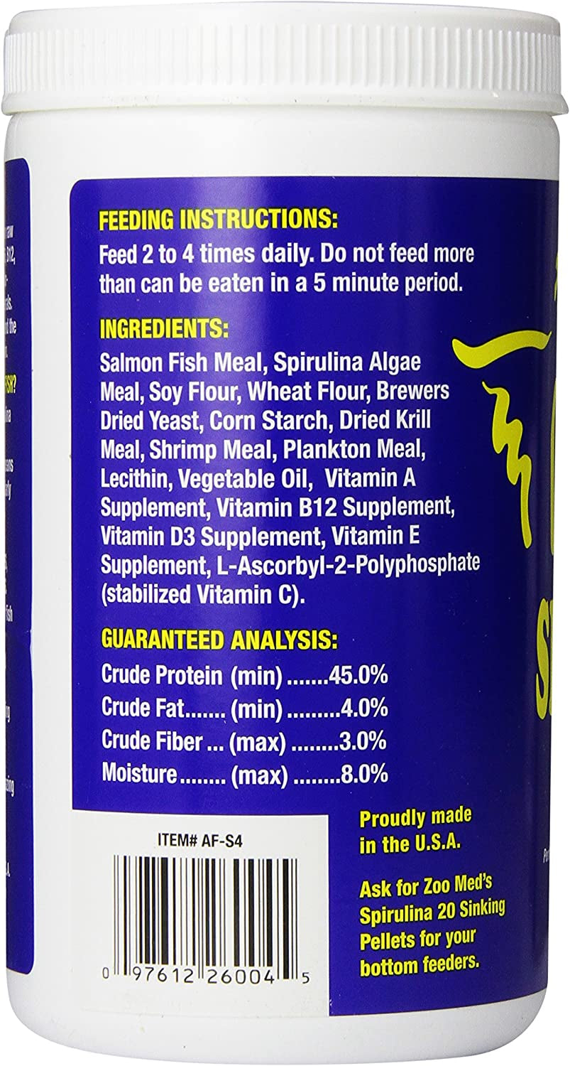 Zoo Med Spirulina 20 Fish Food Flakes