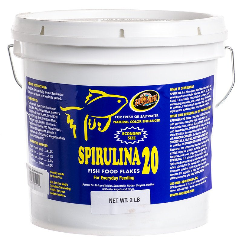 Zoo Med Spirulina 20 Fish Food Flakes