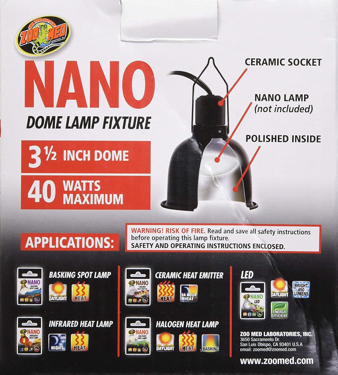 Zoo Med Nano Dome Lamp Fixture