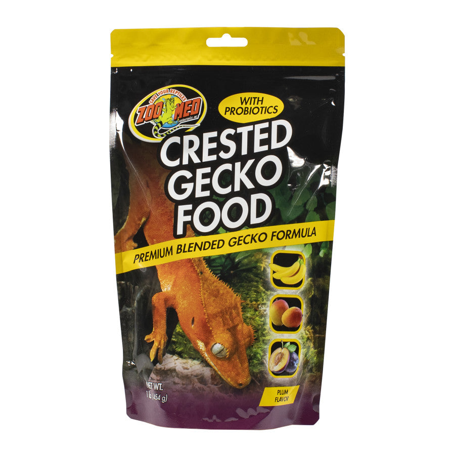 Zoo Med Crested Gecko Food with Probiotics Premium Blended Gecko Formula Plum Flavor