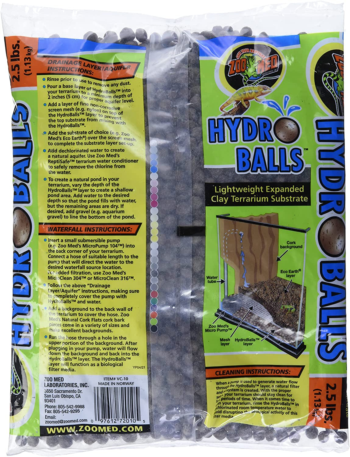 Zoo Med Hydroballs Lightweight Expanded Clay Terrarium Substrate