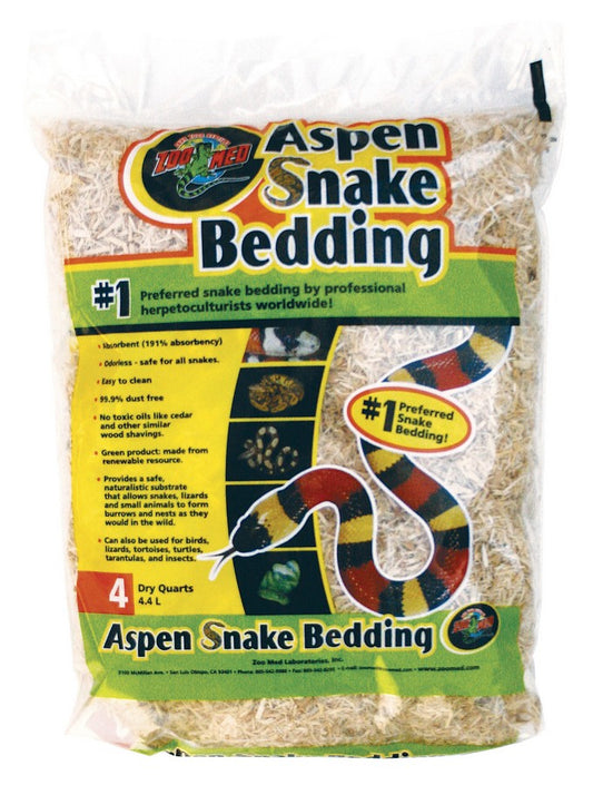 Zoo Med Aspen Snake Bedding Odorless and Safe for Snakes, Lizards, Turtles, Birds, Small Pets and Insects