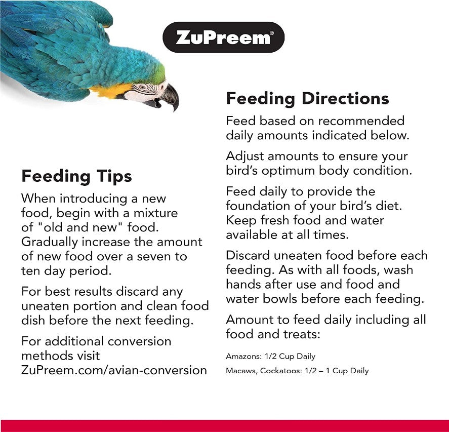 ZuPreem Smart Selects Bird Food for Large Birds