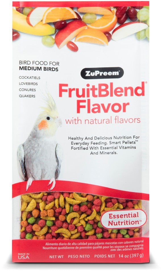 ZuPreem FruitBlend Flavor with Natural Flavors Bird Food for Medium Birds