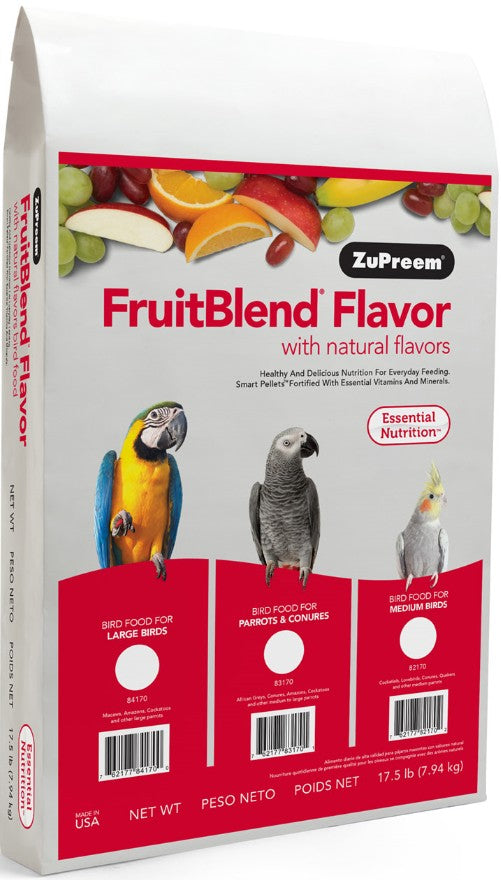 ZuPreem FruitBlend Flavor with Natural Flavors Bird Food for Medium Birds